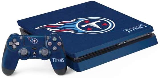 Skinit Decal Gaming Skin Compatible with PS4 Slim Bundle - Officially Licensed NFL Tennessee Titans Zone Block Design