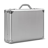 Solo Fifth Avenue 17.3 Inch Laptop Attaché Briefcase, Hard-sided with Combination Locks, Silver