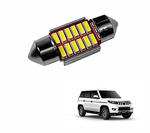 Asryd Car Interior 12 SMD Extremely Bright Dome LED Interior Roof Light Reading Bulb Lamp For Mahindra Bolero Neo (5W, White, 1 Pcs)