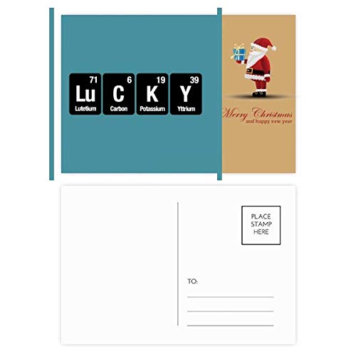 Cartes postales Noël Lucky Chemical Element pour surprendre vos collègues chimistes