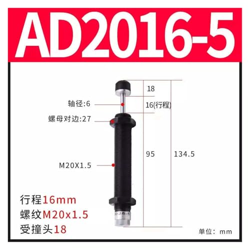 Amortisseur hydraulique réglable AD2016-5 pour vérin pneumatique