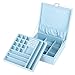 NEX Jewelry Box Organizer, Two-Layer Lint Jewelry Display Storage Case with Lock, Ideal for Girls and Women(Blue)