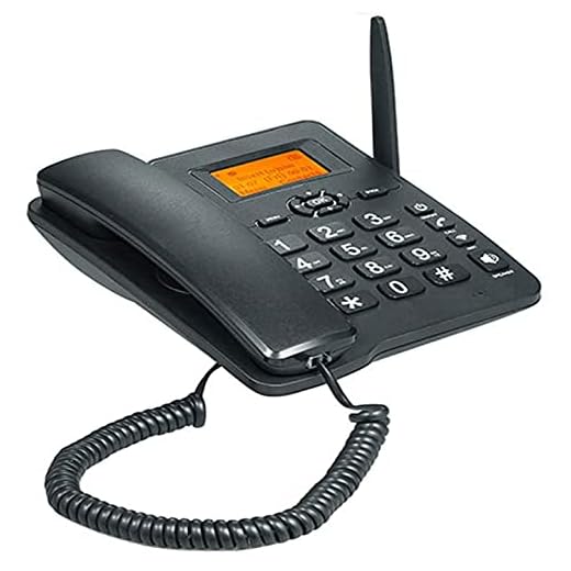 HJYUIK 4G WiFi Teléfono Fijo Inalámbrico, Tarjeta SIM gsm Teléfono De Escritorio LCD para Office Home Call Center Company Hotel (con 1000 MAH 3.7 Batería)