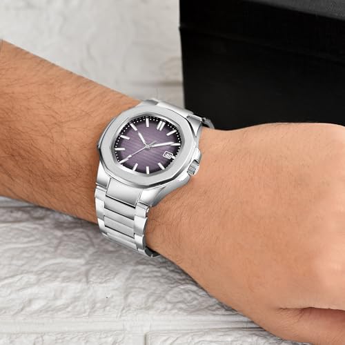 Image of Acnos 7 Colours Plain Dial Quartz Analog Day & Date Calendar Quartz Analog Business Watch