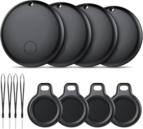 Android Smart Tag, Traceur Lot de 4, Fonctionne avec l’app Google Localiser (Uniquement Android), Équipé d'un Étui de Protection, IP68 Imperméable, pour...