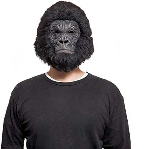 CreepyParty Gorilla Mask King Kong Animal Latex Full Head Realistic Chimpanzee Masks Fancy Dress for Halloween Carnival Costume Birthday Party