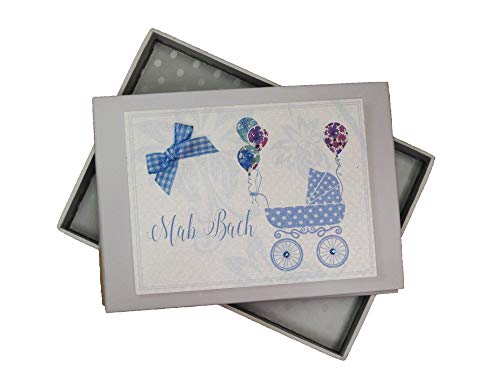 White Cotton Cards 'MAB Bach' Baby Mini Album, Blue Pram (WDTB1T) - Image 3