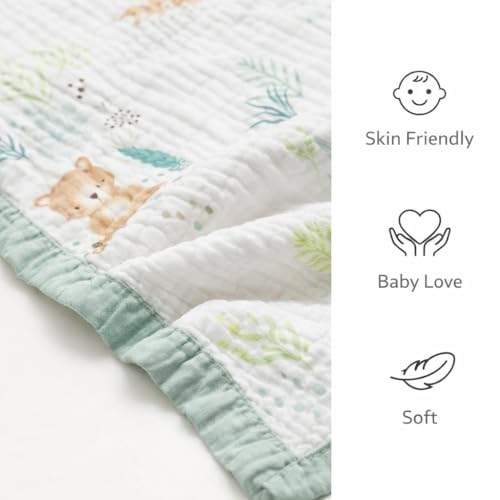 Image of 100% Cotton 6-Layer Muslin Baby Blanket | Super Soft, Breathable & All Seasons Multipurpose Blanket for Babies (Squirrel)