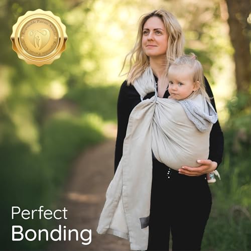 ring sling baby carrier - usa lab tested 100 natural cotton muslin breathable amp ergonomic ring sling beige