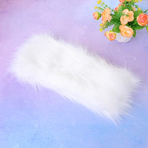 Beaupretty Winter Faux Headband with Stretch Winter Ear Warmer Earmuff Cold Weather Cap Fluffy Elastic Headband for Women(White) Neck Warmer - Image 4