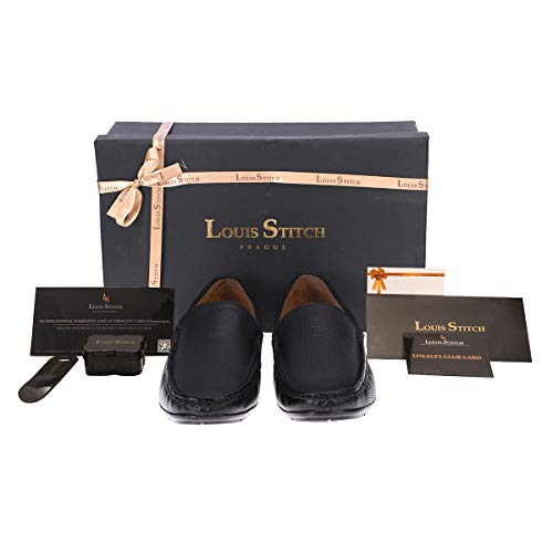Image of LOUIS STITCH Men's Loafers Premium Genuine Leather Casual Anti-Skid Moccasins Soft and Comfortable All-Day Wearing Formal Regular Shoes for Men Ultra Light Weight (Czech)