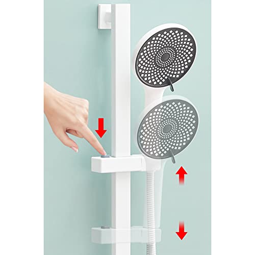 Mitigeur de baignoire blanc en laiton avec douchette intégrée - 2