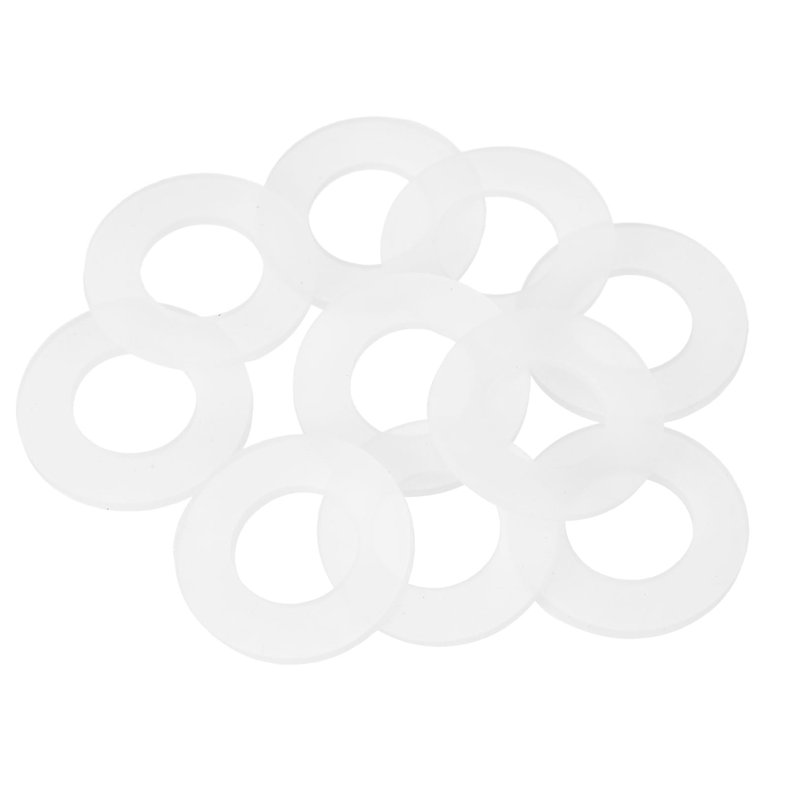 DEFANEX 10pcs M16 Silicone Flat Washer (16mm ID 30mm OD 2mm Thick) - Flexible O-Ring Sealing Fastener Spacer Gasket Washer Grommets Accessories for Faucet Water Hose Valve Pump