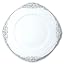 Floral White Silver Trim