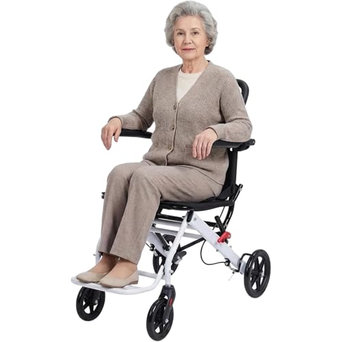 Folding Wheelchair Lightweight Portable Transit Chair,