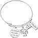 Miss Pink Scales of Justice Lawyer Gifts for Her Stainless Steel Adjustable Wire Bangle Charm Bracelet Law Judge Student Graduation Jewelry