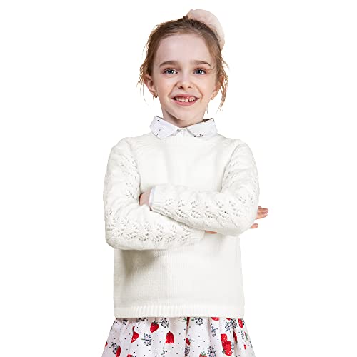Image of Kid Nation Girls Sweaters for Teen Girls Toddler Girl Crewneck Pullover | Long Sleeve Knit Top for Casual Fall Winter Wear