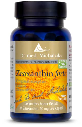 Zeaxanthin forte Dr. med. Michalzik - Zeaxanthin [10 mg] + reines Luetin [25 mg] - je Tagesempfehlung [430mg] reines Tagetes patula-Extrakt - ohne Zusatzstoffe - von Biotikon®