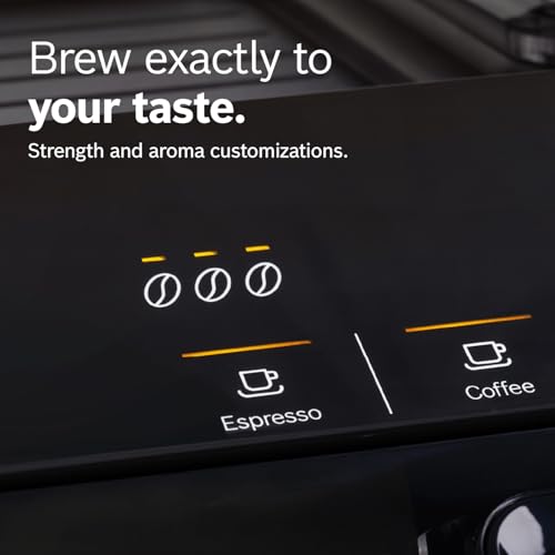 Image of Bosch TIU20109 Series 300 Fully Automatic Espresso Machine with Milk Express (Frother in Cup), OneTouch Milk Drinks and 5 Drink Options, Black