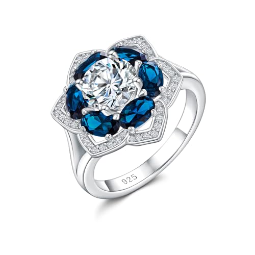 RANDES Women's Promise Ring Gemstone Engagement Wedding Jewelry Sterling Silver