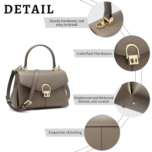 Bolso tote satchel de cuero para mujer con asa superior miniatura 4