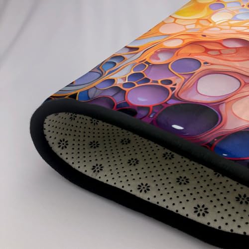 Tapis imprimé marbré multicolore doux et absorbant pour sol de cuisine et bain - 7
