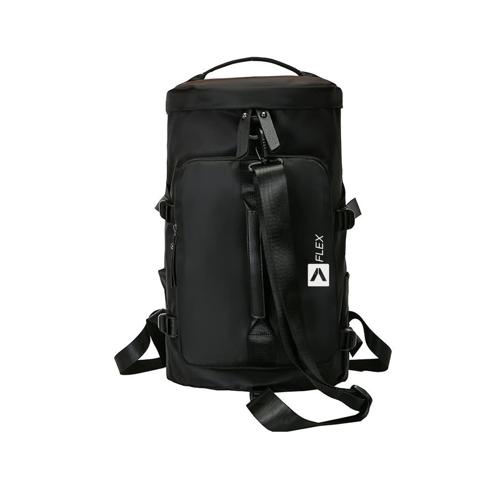 Sports Gym/Travel Duffle Bag with Separate Shoes Compartment and Wet Pocket, Unisex Waterproof Gym Bag for Men and Women, Durable Travel Duffel Bag with Shoulder Strap, Black, Sports, Travel and Gym Duffel bag-image-21