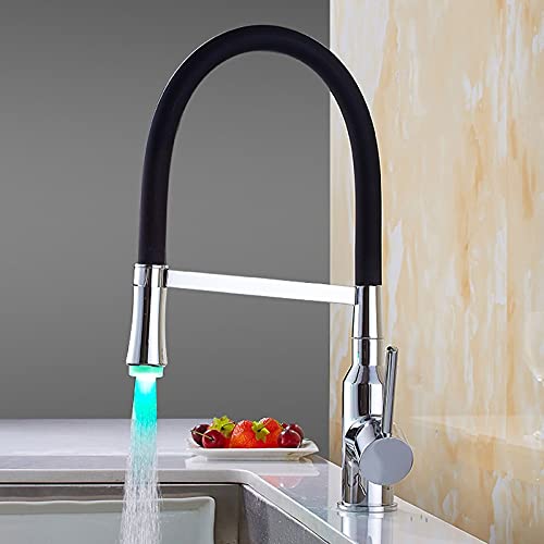 Mitigeur de cuisine en laiton avec douchette extractible pour évier commercial et bar