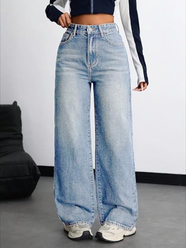 Image of Nifty Women's Denim Stretchable High Waist Baggy Jeans for Women