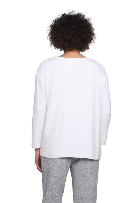 Image of LA CERA Women's Brushed Knit Sweater Top, Long Sleeves, Side Pockets, Round Neck, 80% Rayon, 15% Polyester, 5% Spandex