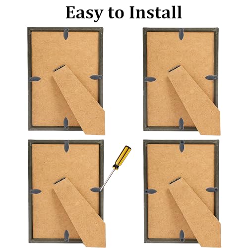Image of 100Pcs Picture Frame Turn Button Fasteners with Screws, 9x25mm Metal Photo Frame Hardware Backing Clips for Hanging Pictures, Posters, Drawing Crafts - Black