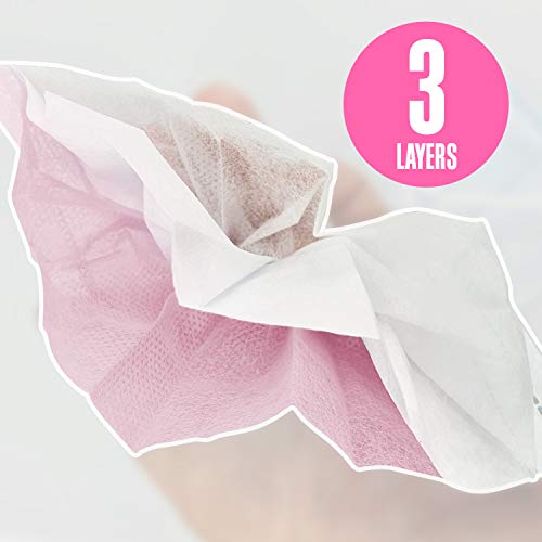 Harley Street Care Disposable Pink Face Masks Protective 3 Ply Breathable Triple Layer Mouth Cover with Elastic Earloops (Pack of 100) - Image 6