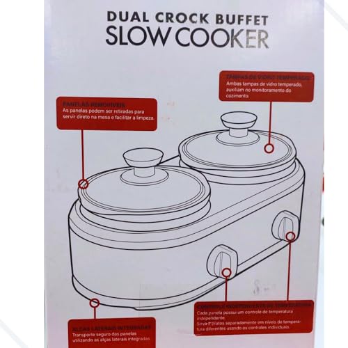 Rechaud Elétrico Portátil Duas Cubas 1 Litro Vermelho mini 220v