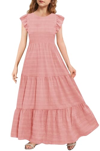 MITILLY Girls Pink Cute Dresses for Kids Graduation School...
