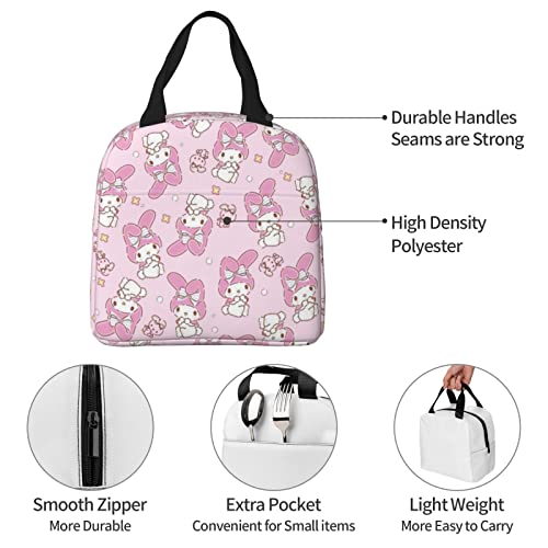 Pink Cute Insulated Lunch Bag Women Or Girls,Waterproof And Reusable Lunch Tote For Women/Men/Office/Children/School Picnic,High Capacity Cartoon Cute Lunch Bags For Women Or Men #TOP4