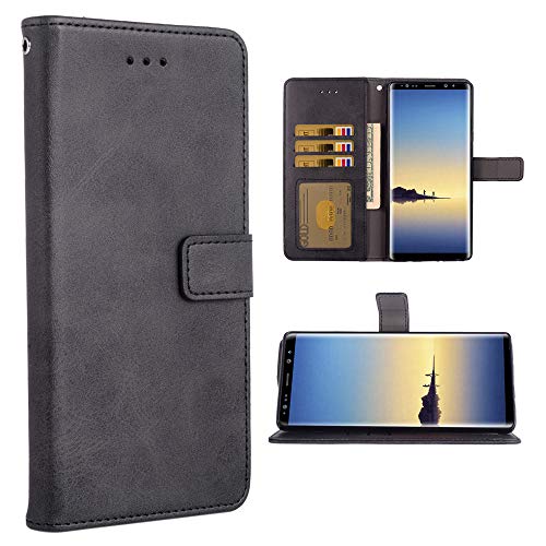 Étui pour Samsung Galaxy Note 8 en cuir noir parfait pour vos vidéos en voyage