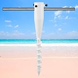 Pour les zones de vent fort : avec une longueur totale de 43 cm et un mât de 55 cm de long que vous utilisez comme levier pour visser facilement le support de parasol dans le sol ou le sable, il est impossible que votre parasol s'envolera une fois qu'il est complètement vissé dans le sol ou le sable