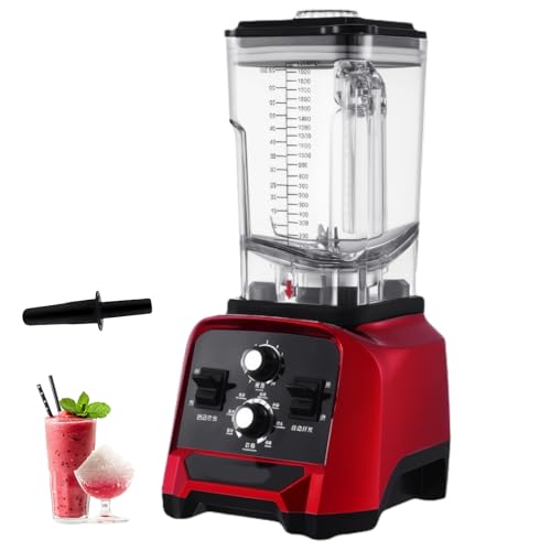 Licuadora de Comercial de 2 Litros, Batidora de Alta Velocidad de 1800 W, Exprimidor, Molinillo y Trituradora de Hielo, 6 Modos Seleccionables, Diseño de 6 Cuchillas, Licuador One machine + slush cup