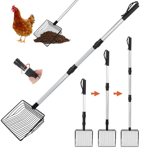 Chicken Poop Scooper for Sand & Coop Cleaning - Sifting