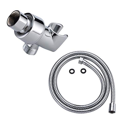 All Metal Shower Head Holder And 72 Inch Flexible Hose, Polished Chrome | Hand Held Showerhead Replacement Parts Kit #TOP18