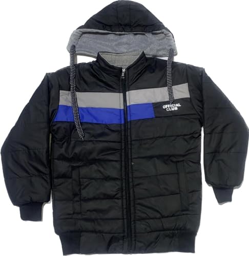 Image of Regular Fit Nylon Simple Design Blend Full Sleeve Winter Jacket for Boys