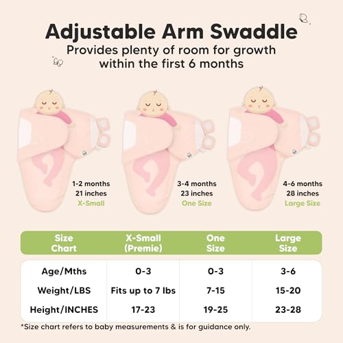 Image of 3-Pack Organic Baby Swaddle Sleep Sacks - Swaddles for Newborns, Infant 0-3 Months, Baby Girls, Boys, Soft & Snug Newborn Sleep Sack, Nursery Swaddling Blankets (Angelic, XS)