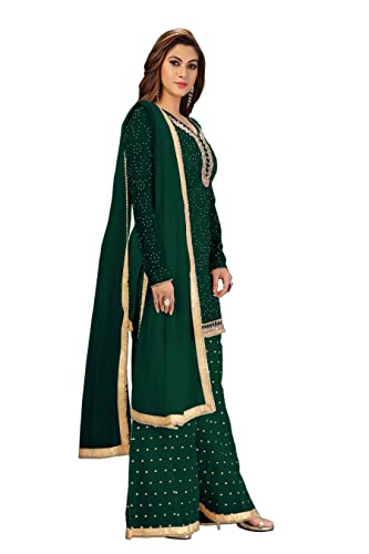Image of TRENDMALLS Women's Cotton Embroidery Kurta Sharara Suit Set