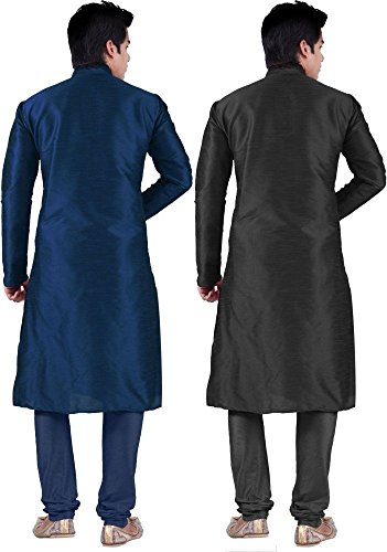 Kurta de seda para hombre conjunto churidar multicolor talla 44 de dos piezas 2