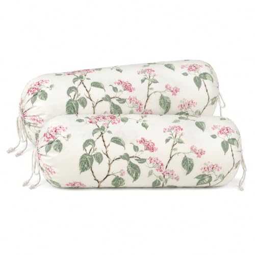 Image of Clasiko Cotton Bolster Covers Set of 2, Blush Ivory, Standard Size