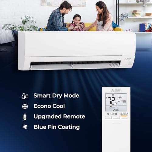Image of Mitsubishi 24000 BTU 18 SEER2 WX-Series Mini Split Heat Pump System with 15ft Line Set & Installation Kit - R454B Single Zone | Wall Mounted Ductless AC /Heating Unit