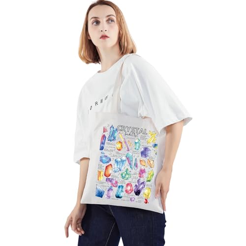 Bolso tipo tote con diseños de gemas y cristales para amantes de la geología y la cristaloterapia, regalo místico miniatura 5