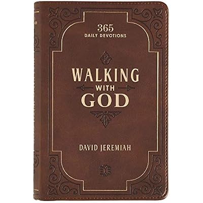Walking with God Devotional - Brown Faux Leather Daily Devotional for Men & Women 365 Daily Devotions