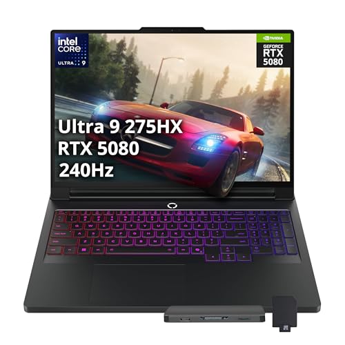 Image of Lenovo Legion Pro 7i 16 inch WQXGA 240Hz Gaming Laptop, Intel Core Ultra 9 275HX, GeForce RTX 5080 16GB GDDR7, 32GB RAM, 2TB Storage (1TB SSD+1TB Docking Station), RGB Backlit Keyboard, Win11 Pro, Black