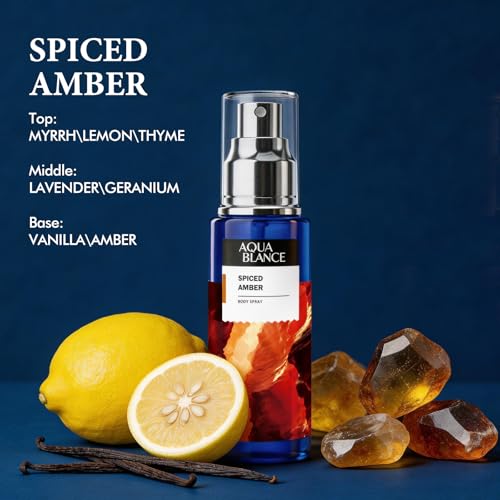 AQUA BLANCE Mens Body Spray, Travel Size Body Spray For Men, Long-Lasting Fragrance, 3-Pack Gift Set, Each 60ml, Notes of Spiced Amber,Citrus Moss,Ginger Wood - Image 5